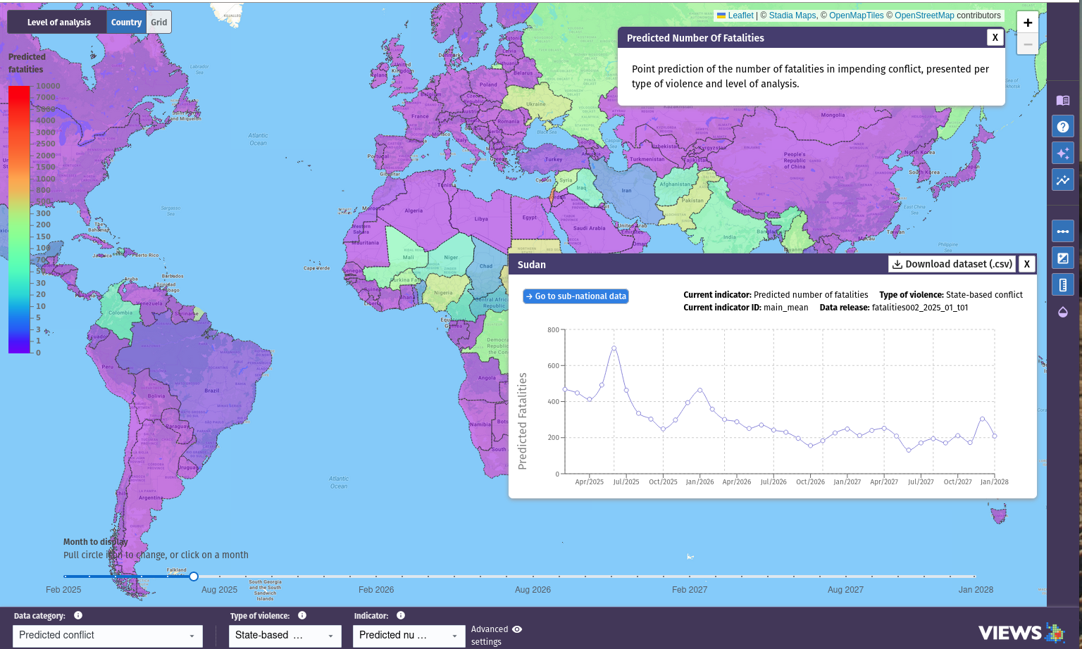 The VIEWS forecasting page